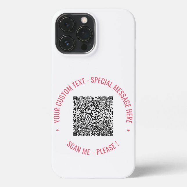 QR Code and Custom Text iPhone Case (Back)