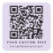 QR code and custom text light purple
