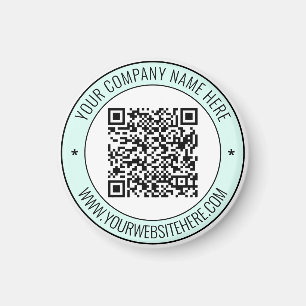 QR Code and Custom Text Magnet Choose Colours