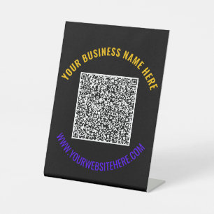 QR Code and Custom Text Pedestal Sign Choose Colou