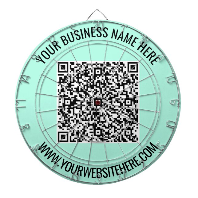 QR Code and Custom Text Personalized Dart Board (Front)