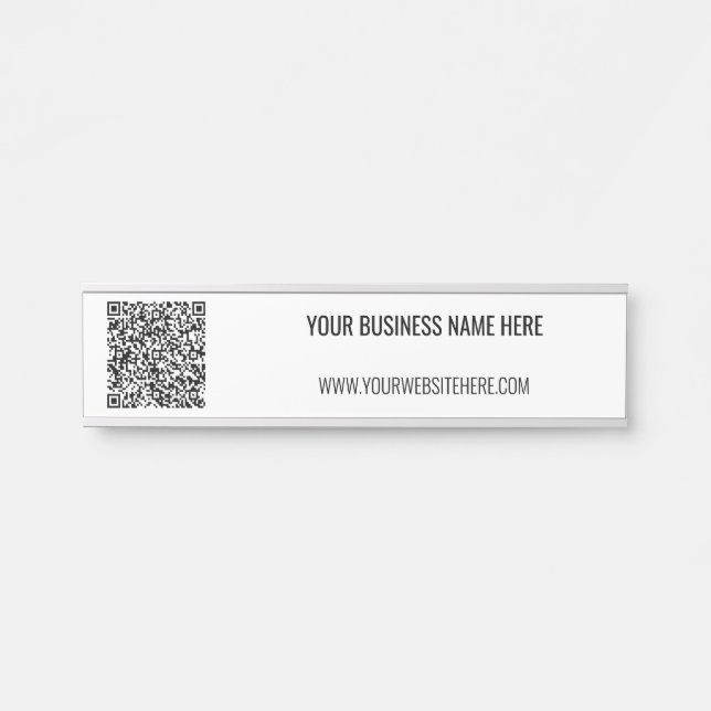 QR Code and Custom Text Personalized Door Sign (Front)