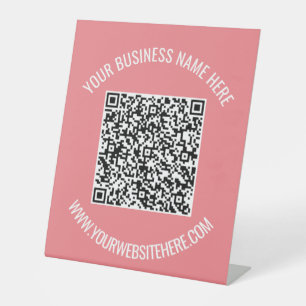 QR Code and Custom Text Personalized Pedestal Sign