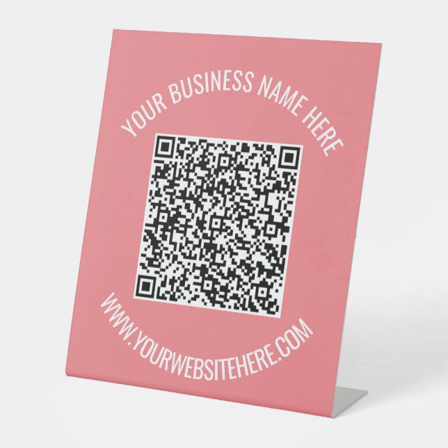 QR Code and Custom Text Personalized Pedestal Sign (Front)