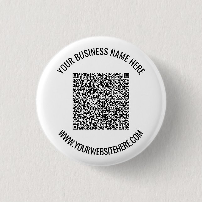 QR Code and Custom Text Professional Personalized  1 Inch Round Button (Front)