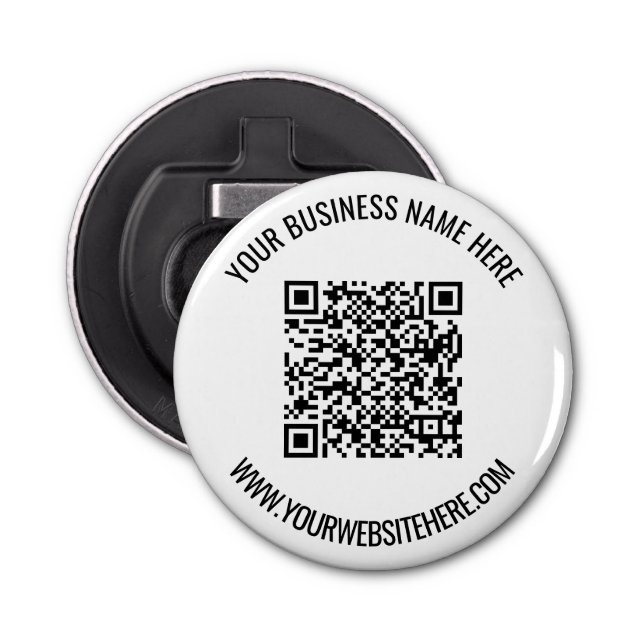 QR Code and Custom Text Professional Personalized Bottle Opener (Front)