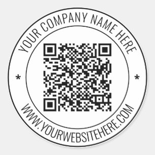 QR Code and Custom Text Professional Personalized  Classic Round Sticker