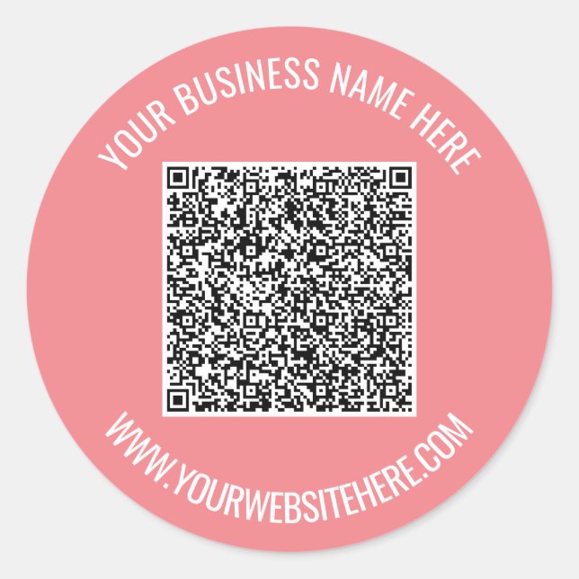 QR Code and Custom Text Professional Personalized Classic Round Sticker (Front)