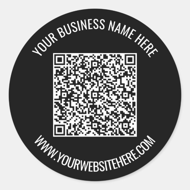 QR Code and Custom Text Professional Personalized Classic Round Sticker (Front)