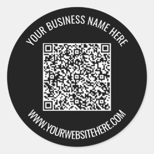 QR Code and Custom Text Professional Personalized Classic Round Sticker