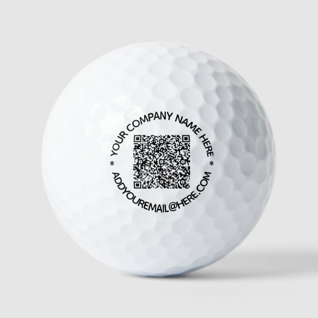 QR Code and Custom Text Professional Personalized Golf Balls (Front)