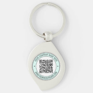 QR Code and Custom Text Professional Personalized Keychain