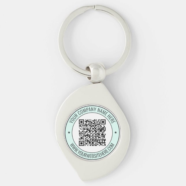 QR Code and Custom Text Professional Personalized Keychain (Front)