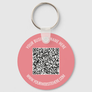 QR Code and Custom Text Professional Personalized Keychain