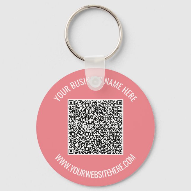QR Code and Custom Text Professional Personalized Keychain (Front)