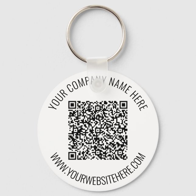 QR Code and Custom Text Professional Personalized Keychain (Front)