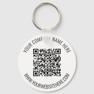 QR Code and Custom Text Professional Personalized Keychain