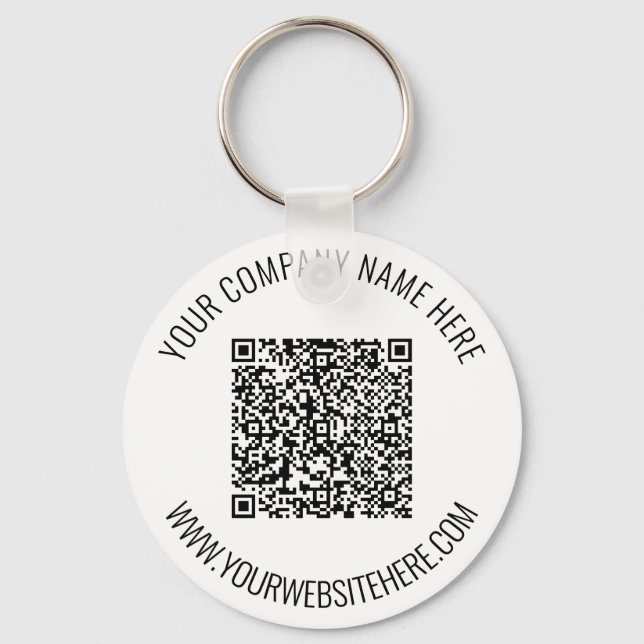 QR Code and Custom Text Professional Personalized Keychain (Front)