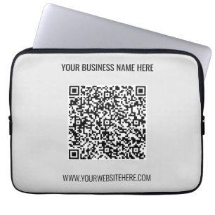 QR Code and Custom Text Professional Personalized  Laptop Sleeve