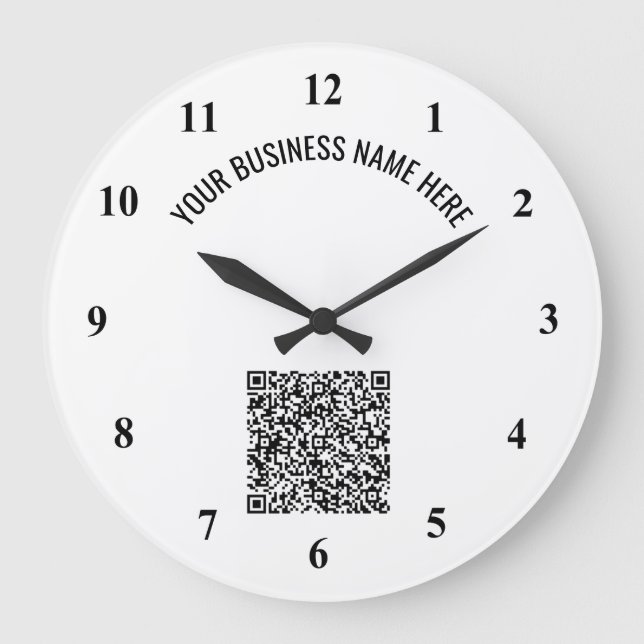 QR Code and Custom Text Professional Personalized Large Clock (Front)