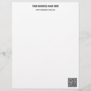 QR Code and Custom Text Professional Personalized Letterhead