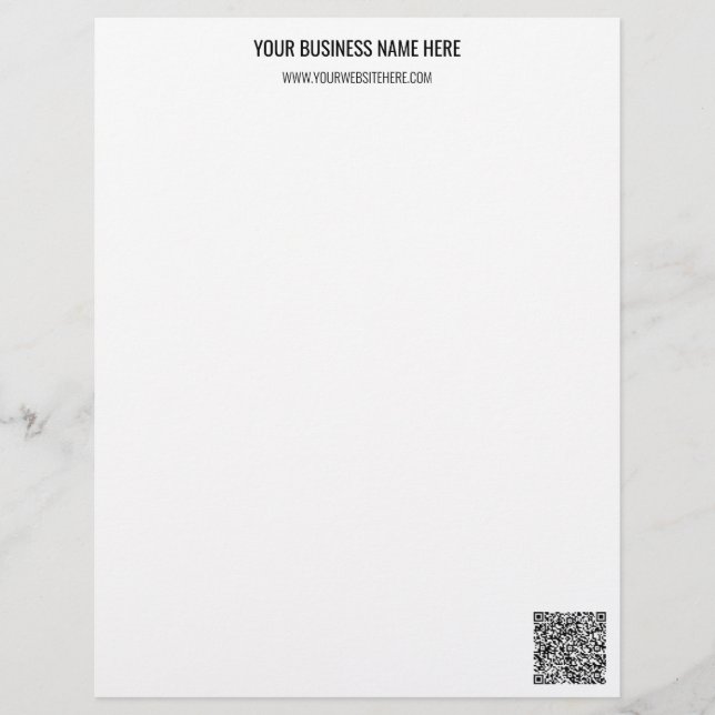 QR Code and Custom Text Professional Personalized  Letterhead (Front)