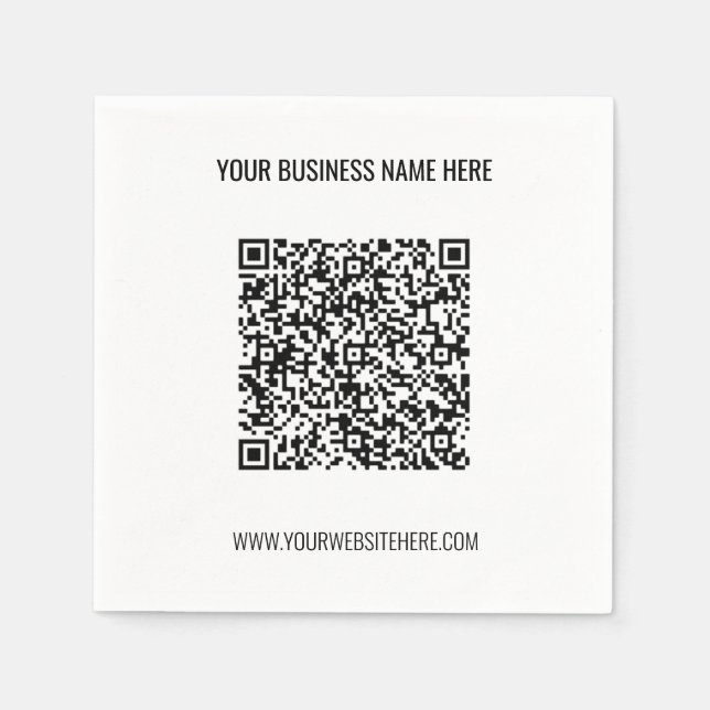 QR Code and Custom Text Professional Personalized  Napkin (Front)
