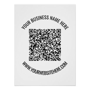QR Code and Custom Text Professional Personalized Poster