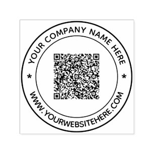 QR Code and Custom Text Professional Personalized  Self-inking Stamp