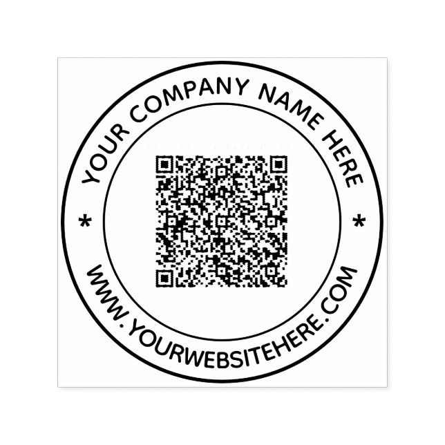 QR Code and Custom Text Professional Personalized  Self-inking Stamp (Design)