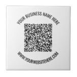 QR Code and Custom Text Professional Personalized  Tile<br><div class="desc">QR Code and Custom Text Professional Personalized Business Name Website Promotional Company Supplies / Gift - Add Your QR Code - Image or Logo / Name - Company / Website or E-mail or Phone - Contact Information / Address or Remove - Resize and Move or Remove / Add Elements -...</div>