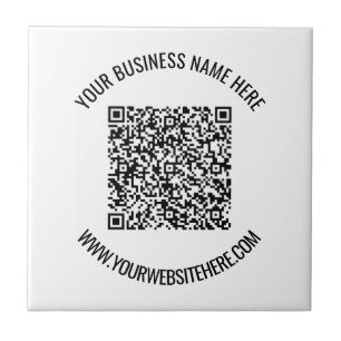 QR Code and Custom Text Professional Personalized  Tile