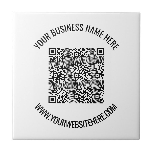 QR Code and Custom Text Professional Personalized  Tile (Front)