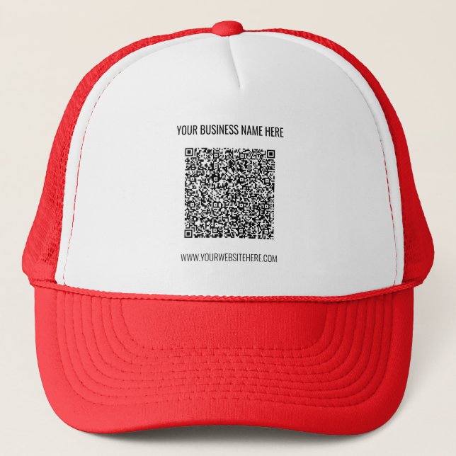QR Code and Custom Text Professional Personalized  Trucker Hat (Front)