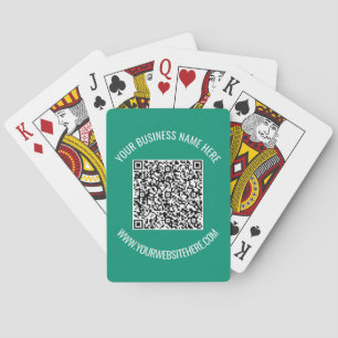 QR Code and Custom Text Promotional Modern Playing Cards