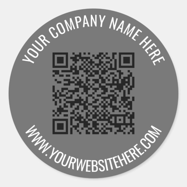QR Code and Custom Text Promotional Sticker (Front)