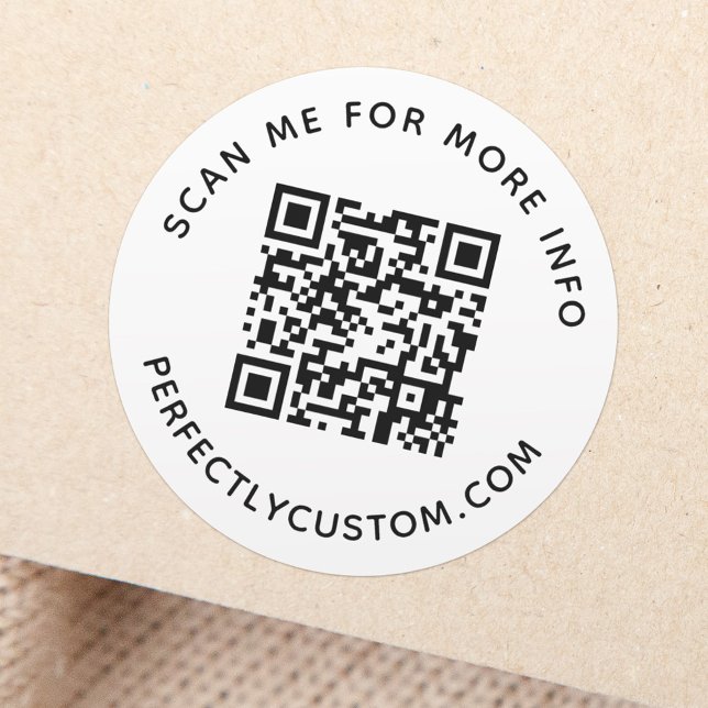 QR code and custom text round Sticker (Creator Uploaded)