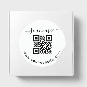 QR code and custom text round Sticker