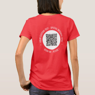 QR Code and Custom Text T-Shirt Personalized