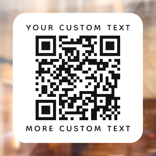 QR code and custom text top and bottom template Window Cling (Sheet 2)