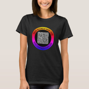 QR Code and Custom Text Your Business T-Shirt