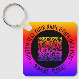 QR Code and Custom Text Your Personalized Keychain