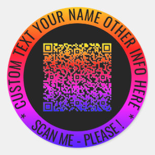 QR Code and Custom Text Your Personalized Sticker