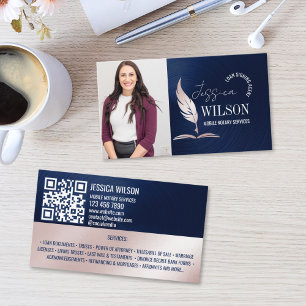 QR Code and Photo Mobile Notary Loan Signing Agent Business Card