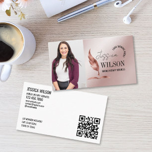 QR Code and Photo Mobile Notary Loan Signing Agent Business Card