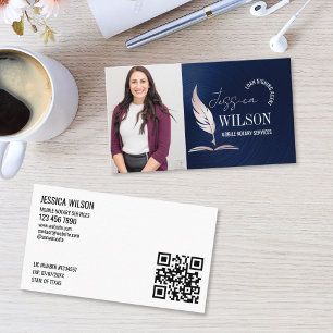 QR Code and Photo Mobile Notary Loan Signing Agent Business Card