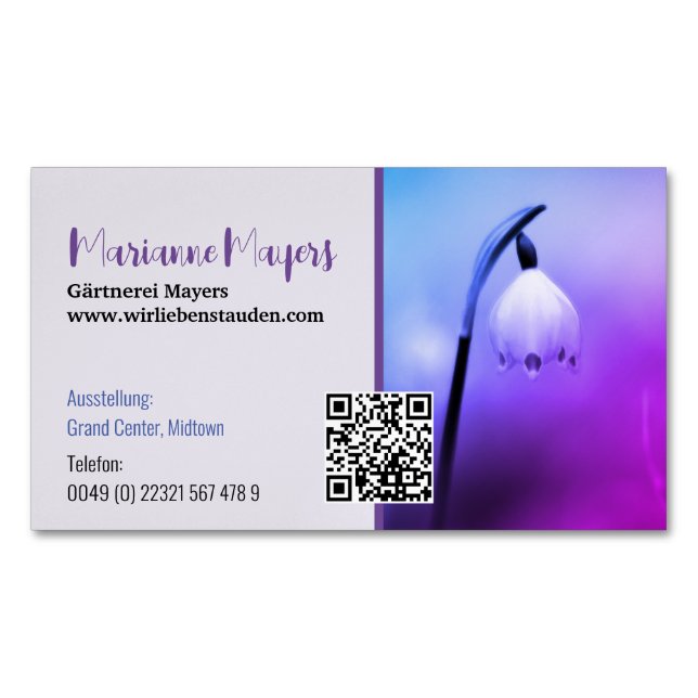QR code and Photography  Magnetic Business Card (Front)