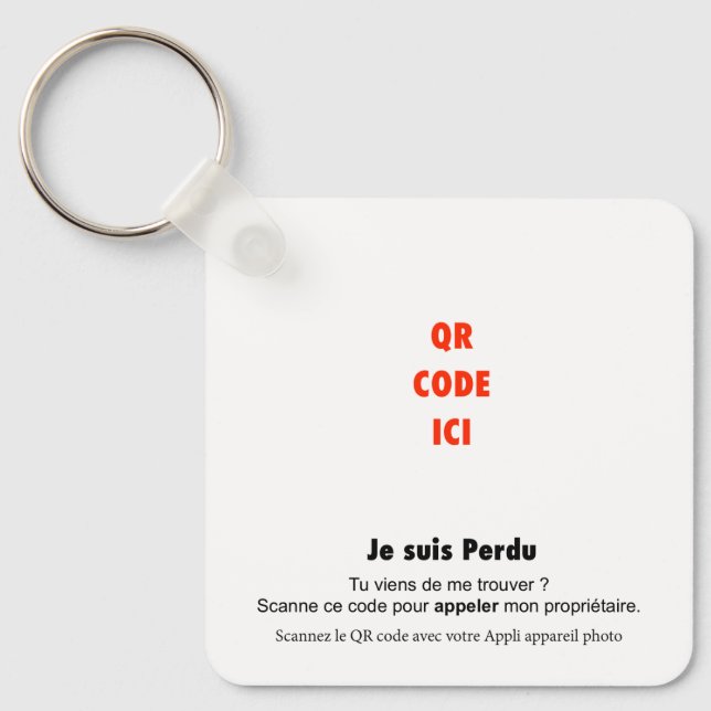 QR Code Anti-Loss for Keys, Pets & Kids Keychain (Front)