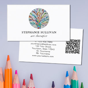 QR Code Art Therapist Business Card