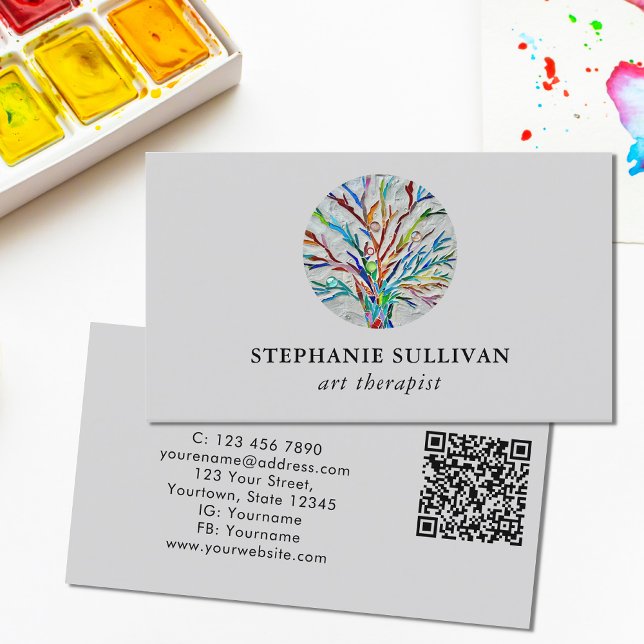 QR Code Art Therapist Business Card (Creator Uploaded)